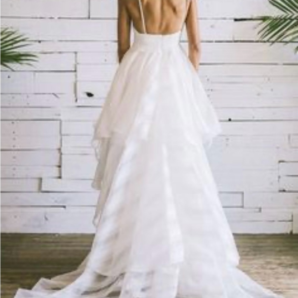 Loulette Bridals Women's white Layered Ruffles Wedding Gown Debutante Dress Sz10
